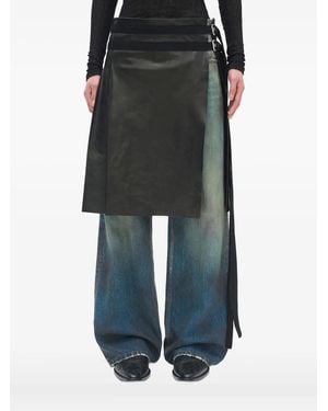 Ann Demeulemeester Mane Leather Kilt - Black