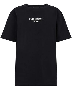 DSquared² T-Shirt With Printed Logo - Black