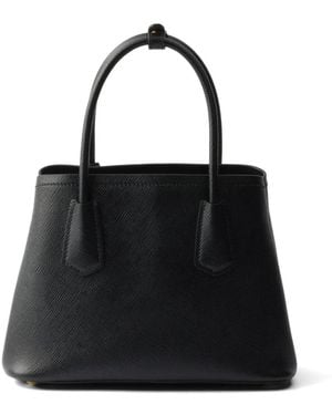 Prada Double Small Saffiano Leather Bag - Black