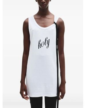 Ann Demeulemeester Seva Printed Tank Top - White