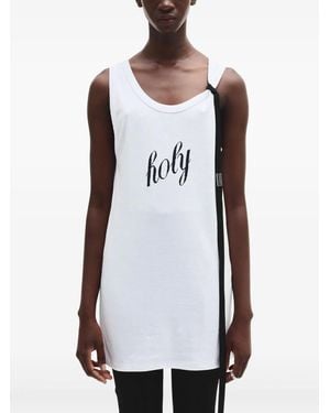 Ann Demeulemeester Seva Printed Tank Top - White