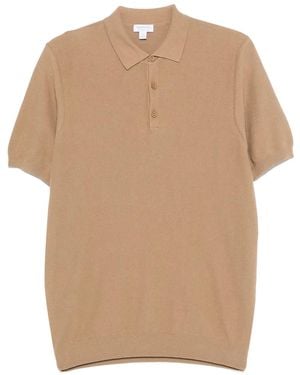 Sunspel Fine-Knit Polo Shirt - Natural