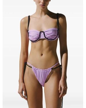 Baobab Lula Ruched Underwired Bikini Top - Purple