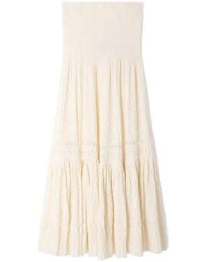 Sandro Ruffled Long Skirt - White