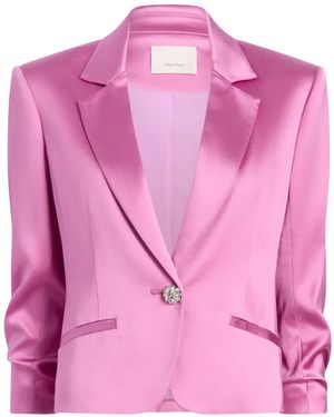 Cinq À Sept Textured Satin Khloe Jacket - Pink