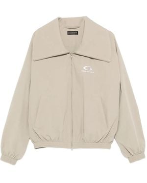 Balenciaga Logo Zip Jacket - Natural