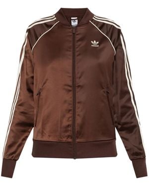 adidas Sst Adicolor Satin Zip-Up Jacket - Brown