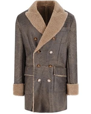 Vivienne Westwood Double-breasted Shearling Coat - ブラウン