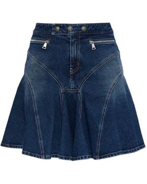 Versace Jeans Couture Minigonna Con Zip - Blu