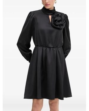 Fracomina Minikleid Mit Blumenverzierung - Schwarz