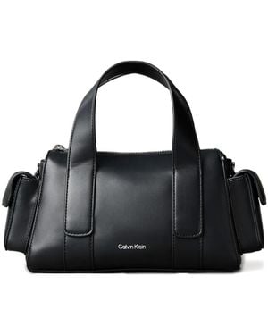 Calvin Klein Leather Tote Bag - Black