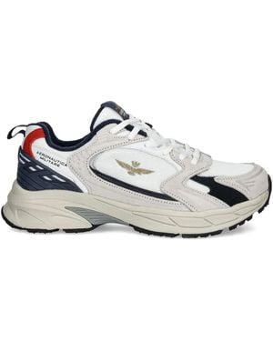 Aeronautica Militare Paneled Sneakers - White