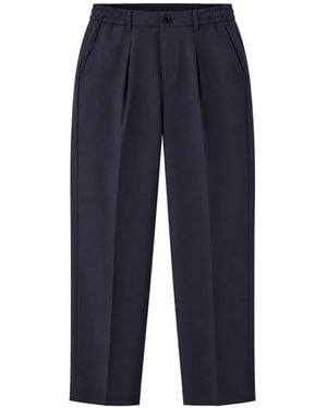 BE ABLE Pleated Elasticated-Waist Pants - Blue