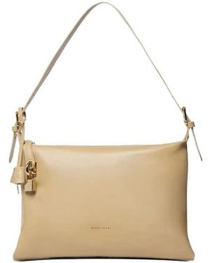 Marc Ellis Medium Nevada Buckle-Strap Clutch Bag - Natural