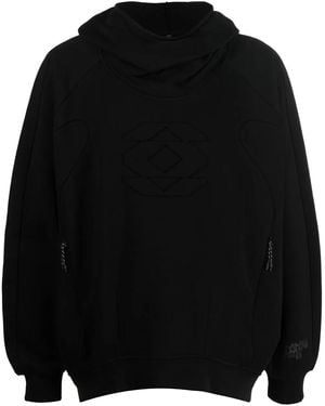 McQ Embossed-Detail Loose-Fit Hoodie - Black