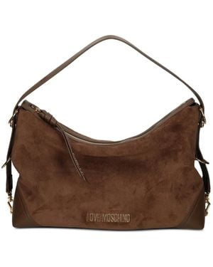 Love Moschino Logo-Appliqué Shoulder Bag - Brown