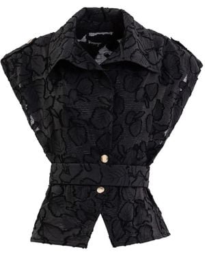 Saiid Kobeisy Textured Blouse And Trousers Set - Black