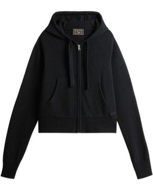 Woolrich Sudadera Con Capucha Y Cremallera - Negro