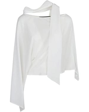 FEDERICA TOSI Draped Asymmetric Blouse - White
