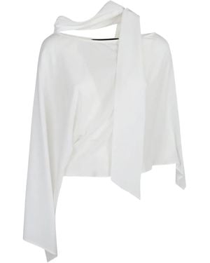 FEDERICA TOSI Blusa asimétrica drapeada - Blanco