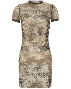 Jean Paul Gaultier Printed Mini Dress - グレー