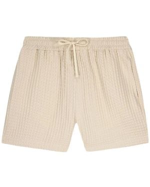 Maison Labiche Waffle-Knit Drawstring Shorts - Natural