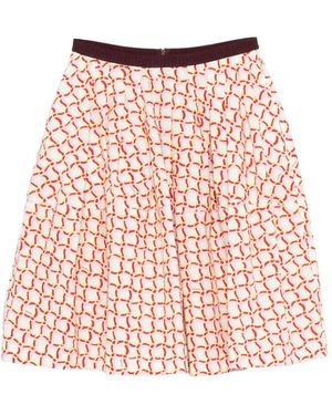 Marni Geometric Print Skirt - Red