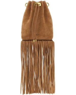 Jimmy Choo Bon Bon Fringe Bucket Bag - Brown