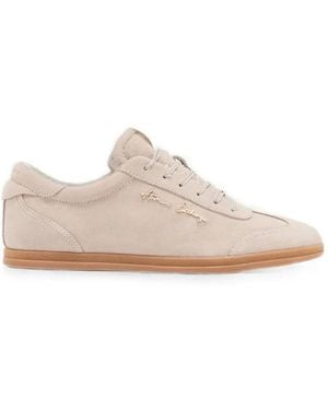 ARMANI EXCHANGE Logo-Plaque Suede Sneakers - White