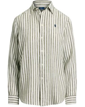 Polo Ralph Lauren Striped Button-Up Shirt - White