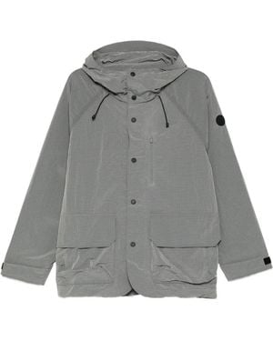SPORT b. by agnès b. Hooded Grid-Pattern Jacket - Grey