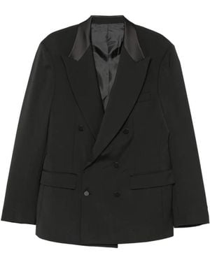 MARSĒM Double-Breasted Peak-Lapel Blazer - Black