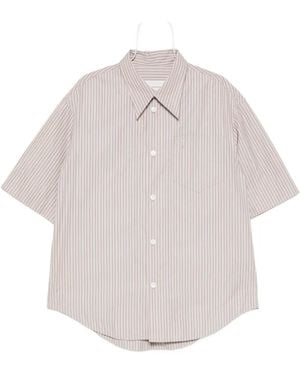 Ami Paris Ami De Coeur Vertical-Stripe Shirt - White
