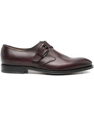 Ferragamo Leather Monk Shoes - Brown