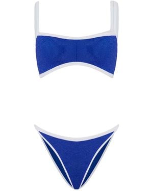 Hunza G Tyler Contrast-Trim Bikini - Blue
