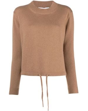 Liska Cashmere Drawstring-Hem Sweater - Natural