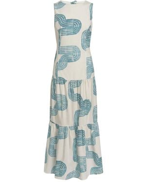 Marie Oliver Zelda Patterned Tiered Dress - Blue
