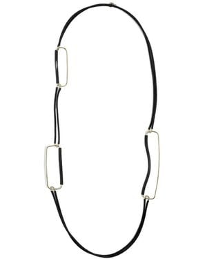 Liviana Conti Geometric-Link Cord Necklace - Black