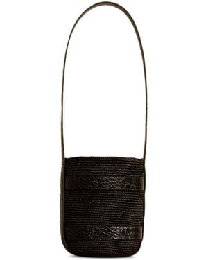 Manebí X Alex RivièRe Studio Schultertasche Aus Raffiabast - Weiß