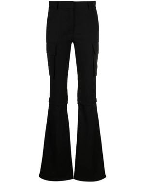 ANDREADAMO Mid-Rise Detachable Flared Trousers - Black