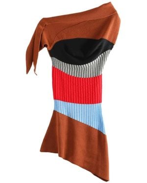 Kiko Kostadinov Robe Asymétrique À Rayures - Red