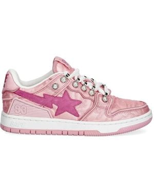 A Bathing Ape Star-Embellishment Sneakers - Pink