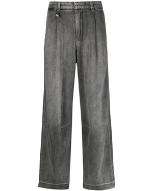 R13 Wayne Mid-Rise Wide-Leg Jeans - Grey