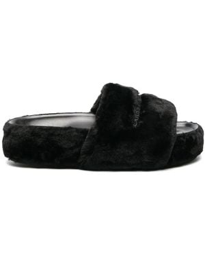 Stella McCartney Slipper Aus Faux Fur - Schwarz