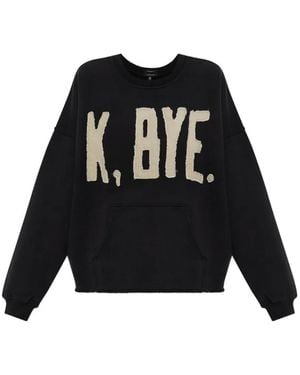R13 Logo-Detailed Pouch-Pocket Sweatshirt - Black
