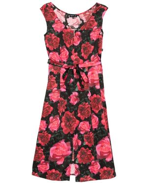 agnès b. Floral Tie-Waist Dress - Red