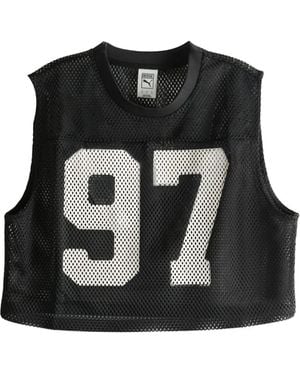 PUMA X Rosé Relaxed Mesh Top - Black