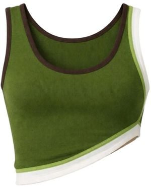 Christopher Esber Asymmetric Ribbed Tank Top - Green