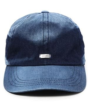 Adererror Denim-Effect Metal-Detail Baseball Cap - Blue