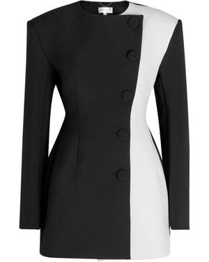 Ronny Kobo Button Colour-Block Mini Dress - Black